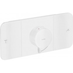 Shower tap Wall-mounted external part 2 way material: Brass thermostatic With plate with separate exits without hand shower, hose and holder, color: White surface: Matt Wall-mounted - external part