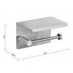 Paper holder with shelf material: Inox, color: Chrome surface: Brushed Paper holder with shelf material: Inox, color: Chrome surface: Brushed Toilet paper holders