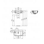 Washbasin Wall-mounted 50x32 With 1 bowl With hole on the left With overflow material: Porcelain, color: White surface: Glossy Wall-mounted Washbasin Wall-mounted 50x32 With 1 bowl With hole on the left With overflow material: Porcelain, color: White surface: Glossy Wall-mounted