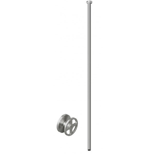 Wash basin tap Wall-mounted - external part with roof rack 1,65m material: Inox, color: Chrome surface: Brushed Ceiling-mounted