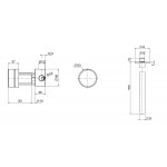 Wash basin tap Wall-mounted - external part with roof rack material: Inox, color: Chrome surface: Brushed Ceiling-mounted