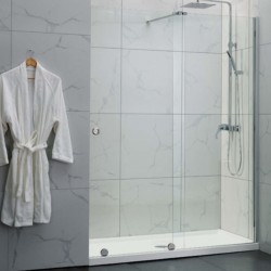 Καμπίνα ντουζιέρας ευθύγραμμη 148x200 10mm / 8mm συρόμενη επιφάνεια: Γυαλιστερή, χρώμα: Χρωμέ Ευθύγραμμες