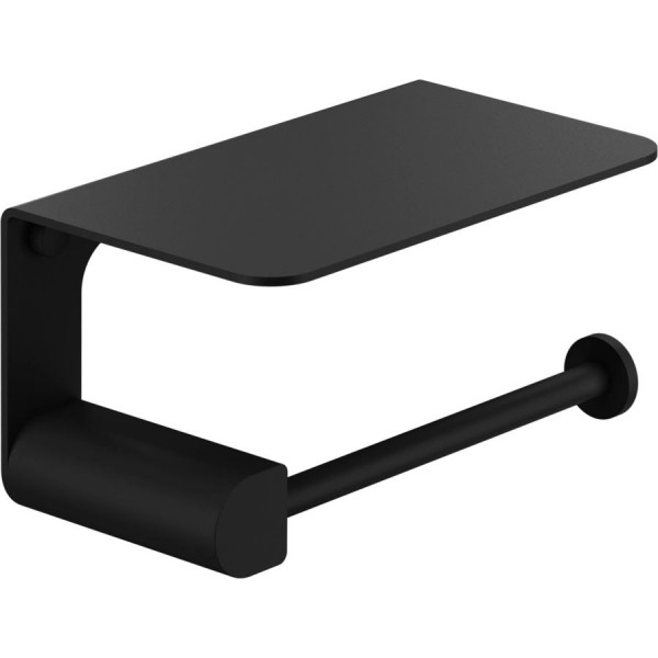 Χαρτοθήκη με ράφι από ορείχαλκο Matte Black, χρώμα: Μαύρο επιφάνεια: Ματ Χαρτοθήκες