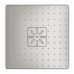 Κεφαλή ντους επίτοιχος τύπος 31x31 από ορείχαλκο 1 ροής 310, & βραχίονας 40-43cm, supersteel, χρώμα: Χρωμέ επιφάνεια: Βουρτσισμένη Κεφαλές ντους