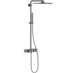 Shower tap with showerpipe and overhead shower Wall-mounted material: Brass thermostatic 31x31cm, color: Grey surface: Brushed Wall-mounted exposed with showerpipe and overhead shower Shower tap with showerpipe and overhead shower Wall-mounted material: Brass thermostatic 31x31cm, color: Grey surface: Brushed Wall-mounted exposed with showerpipe and overhead shower