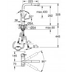 Kitchen tap Deck-mounted material: Brass with shower, color: Grey surface: Brushed Deck-mounted