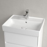 Νιπτήρας επίτοιχος 55x44x16 White Alpin με 1 γούρνα με οπή στη μέση με υπερχείλιση / χωρίς κολώνα από πορσελάνη, χρώμα: Λευκό επιφάνεια: Γυαλιστερή Επίτοιχοι