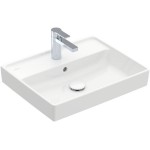 Νιπτήρας επίτοιχος 55x44x16 White Alpin με 1 γούρνα με οπή στη μέση με υπερχείλιση / χωρίς κολώνα από πορσελάνη, χρώμα: Λευκό επιφάνεια: Γυαλιστερή Επίτοιχοι