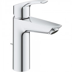 Wash basin tap Deck-mounted material: Brass mixer With pop-up waste set Μ size, color: Chrome surface: Glossy Deck-mounted