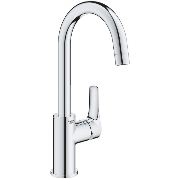Wash basin tap Deck-mounted L size material: Brass mixer With push-open waste set, color: Chrome surface: Glossy Deck-mounted
