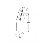 Shower head 3 jets, color: Grey surface: Brushed Hand showers