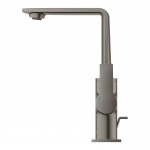 Wash basin tap Deck-mounted L size material: Brass mixer With pop-up waste set, color: Grey surface: Brushed Deck-mounted