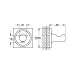 Hook Flat wall mounted material: Brass single, color: Grey surface: Brushed Hooks