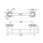 Handle wall 30cm material: Brass, color: Grey surface: Brushed Bathtub grab-bars