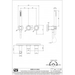 Shower tap Wall-mounted external part 2 way 3 holes material: Inox mixer with hand shower, hose and holder, color: Bronze surface: Brushed Wall-mounted - external part