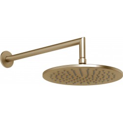 Κεφαλή ντους επίτοιχος τύπος 25x25 από ορείχαλκο 1 ροής με βραχίονα 34,7cm, Warm Bronze Brushed, χρώμα: Μπρονζέ επιφάνεια: Βουρτσισμένη Κεφαλές ντους