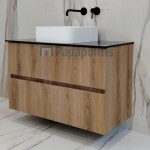 Βάση επίπλου χωρίς νιπτήρα 99x45x60 από ξύλο συνθετικό solid surface Onyx Black χρώμα 327 επίτοιχου τύπου, χρώμα: Ξύλο Δρυς Βάσεις επίπλου χωρίς νιπτήρα