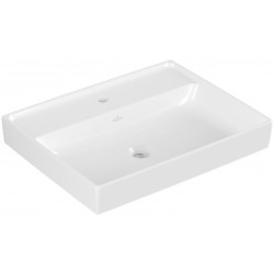Washbasin Wall-mounted 60x47 With 1 bowl With hole in the middle Without overflow material: Porcelain, color: White surface: Glossy Wall-mounted