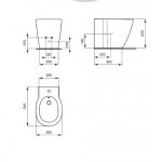 Μπιντέ επιδαπέδιο εφαπτόμενο, χρώμα: Λευκό επιφάνεια: Ματ Επιδαπέδια