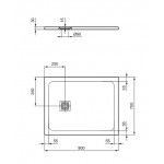Ντουζιέρα ορθογώνια 90x70x3 από συνθετικό pure white, χρώμα: Λευκό επιφάνεια: Ματ Ορθογώνιες