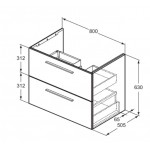 Furniture base without washbasin 80x50,5x63 material: Wood composite wall mounted, color: White Cabinets without wash basin