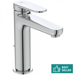 Wash basin tap Deck-mounted L size material: Brass mixer With pop-up waste set cold start, color: Chrome surface: Glossy Deck-mounted