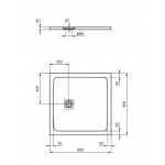 Ντουζιέρα τετράγωνη 80x80x3 από συνθετικό pure white, χρώμα: Λευκό επιφάνεια: Ματ Τετράγωνες