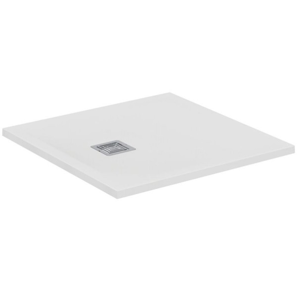 Ντουζιέρα τετράγωνη 80x80x3 από συνθετικό pure white, χρώμα: Λευκό επιφάνεια: Ματ Τετράγωνες