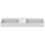 Washbasin Wall-mounted 121,5x45x12,5 With 2 bowls With overflow Without hole material: Porcelain, color: White surface: Glossy Wall-mounted Washbasin Wall-mounted 121,5x45x12,5 With 2 bowls With overflow Without hole material: Porcelain, color: White surface: Glossy Wall-mounted