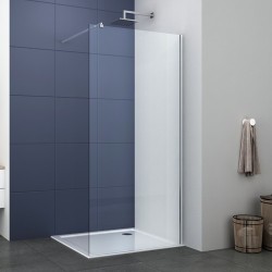 Shower enclosure Linear 100x200 8mm fixed surface: Glossy, color: Chrome Linear