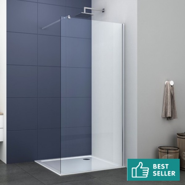 Shower enclosure Linear 100x200 8mm fixed surface: Glossy, color: Chrome Linear Shower enclosure Linear 100x200 8mm fixed surface: Glossy, color: Chrome Linear