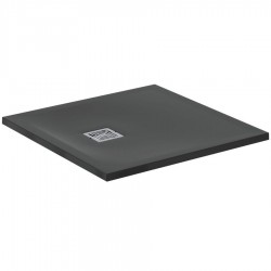 Ντουζιέρα τετράγωνη 80x80x3 από συνθετικό Jet Black, χρώμα: Μαύρο επιφάνεια: Ματ Τετράγωνες