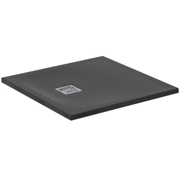 Ντουζιέρα τετράγωνη 80x80x3 από συνθετικό Jet Black, χρώμα: Μαύρο επιφάνεια: Ματ Τετράγωνες