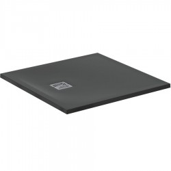 Ντουζιέρα τετράγωνη 90x90x3 από συνθετικό Jet Black, χρώμα: Μαύρο επιφάνεια: Ματ Τετράγωνες
