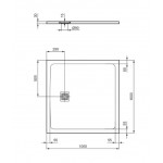 Shower tray Square 100x100x3 material: Synthetic, color: White surface: Matt Square Shower tray Square 100x100x3 material: Synthetic, color: White surface: Matt Square