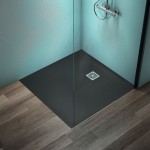 Shower tray Square 100x100x3 material: Synthetic, color: Black surface: Matt Square
