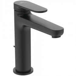 Wash basin tap Deck-mounted material: Brass mixer With pop-up waste set Μ size Blue Start Matt Black, color: Black surface: Matt Deck-mounted