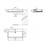 Washbasin Wall-mounted 81,5x45x12,5 With 1 bowl With hole in the middle With overflow material: Porcelain, color: White surface: Glossy Wall-mounted Washbasin Wall-mounted 81,5x45x12,5 With 1 bowl With hole in the middle With overflow material: Porcelain, color: White surface: Glossy Wall-mounted