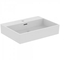 Washbasin Wall-mounted 61,5x45x12,5 With 1 bowl With hole in the middle With overflow material: Porcelain, color: White surface: Glossy Wall-mounted