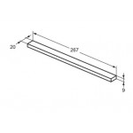 Cabinet handle 26,7x2x0,9cm material: Aluminum, color: Chrome Cabinet handles