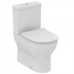 Floor standing close-coupled toilet & flushing cistern & toilet seat soft closing, style: Sandwich back to wall Rimless Slim vertical outlet / horizontal outlet p Universal 60,5x37 surface: Glossy, color: White