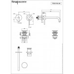 Wash basin tap Wall-mounted - external part 2 holes mixer With push-open waste set, color: White material: Brass surface: Matt Wall-mounted - external part