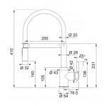 Kitchen tap Deck-mounted material: Brass with shower, color: Black surface: Matt Deck-mounted