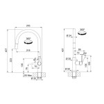 Kitchen tap Deck-mounted material: Brass with shower HP, color: Chrome surface: Glossy Deck-mounted