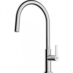 Μπαταρία κουζίνας επικαθήμενη από ορείχαλκο με ντους J-Spout, HP, χρώμα: Χρωμέ επιφάνεια: Γυαλιστερή Επικαθήμενες