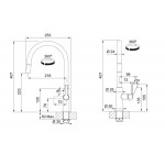 Kitchen tap Deck-mounted material: Brass with shower HP, color: Black surface: Matt Deck-mounted Kitchen tap Deck-mounted material: Brass with shower HP, color: Black surface: Matt Deck-mounted