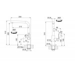 Kitchen tap Deck-mounted material: Brass, color: Black surface: Matt Deck-mounted