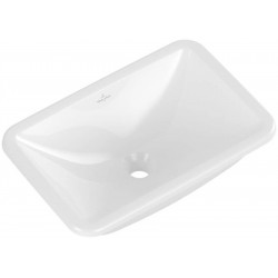 Washbasin Built-in 45x28 material: Porcelain With overflow Without hole, color: White surface: Glossy Built-in