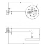 Shower head Wall-mounted 22,9x22,9 material: Brass, style: 1 spray, color: Bronze surface: Brushed Shower head Wall-mounted 22,9x22,9 material: Brass, style: 1 spray, color: Bronze surface: Brushed Overhead showers