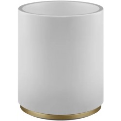 Waste bin material: Brass Φ18x24 4,2 lt Floor standing Open, color: White/Bronze surface: Brushed Dustbins